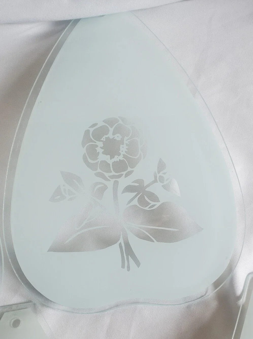 Frosted Glass Floral Vtg Lampshade  Replacement Panels Rose Sunflower, Set Of 6